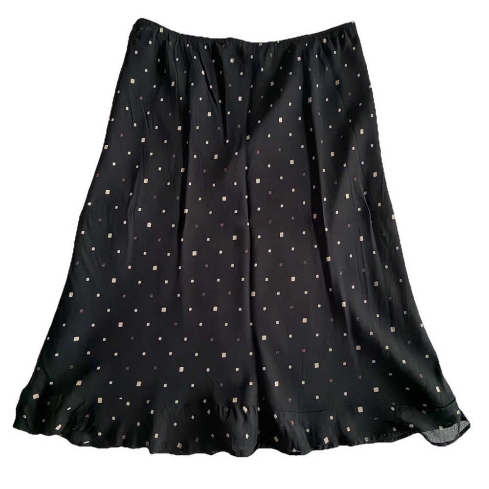 Lapis Skirt Womens Geometric A-Line Knee Length Ruffle Hem Lined USA Whimsigoth